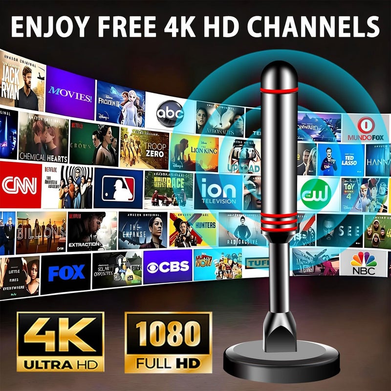 ATVFuture TV Antenna for Smart TV Indoor, 2026 Digital Indoor Antennas with Strong Magnetic Base, 360°&Long Range Reception TV Antenna for Local Channels, Easy Setup Digital HD Antenna for TV Without Cable - Image 4